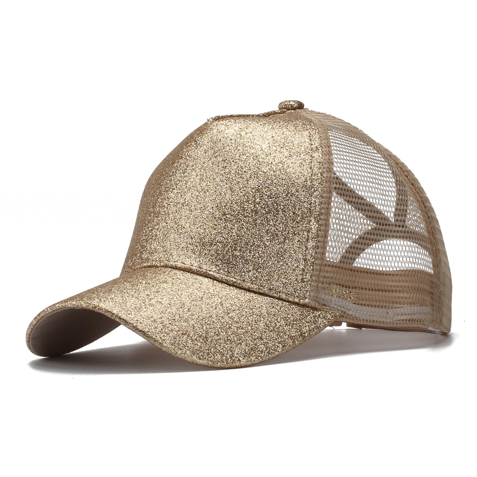 Wholesale Glitter Ponytail Baseball Mesh Cap